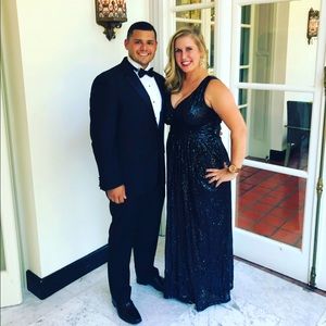 Black sequin Kate Kasin gown